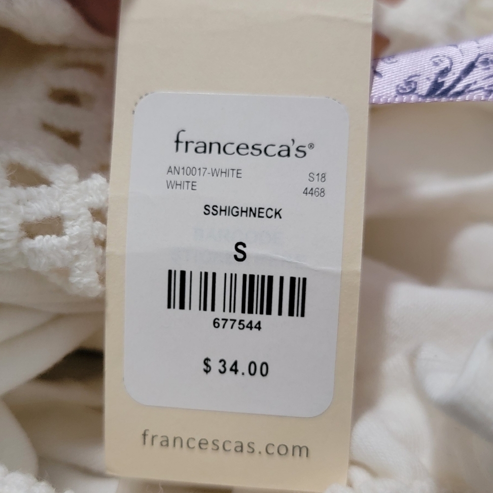 NWT Francesca Elegant Off-Shoulder Cream Top Size SMALL - Picture 5 of 5